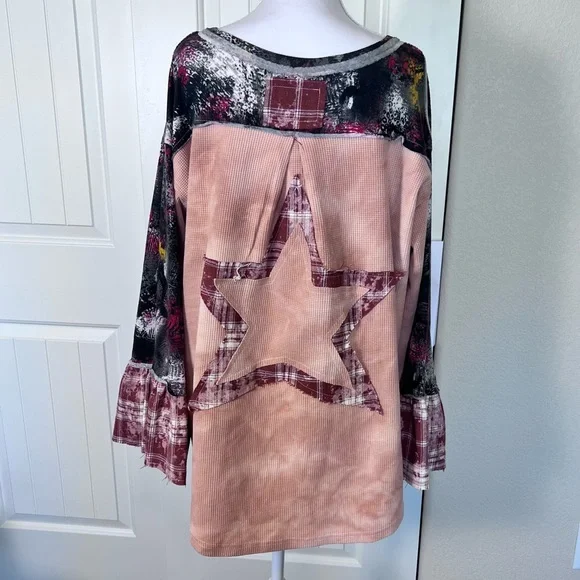 POL Star Oversized Flared Sleeve Boho Comfy Top Sz Small but could fit M / L too - Picture 5 of 10